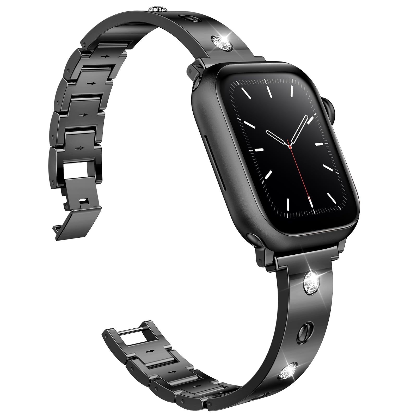 Cinturino Bangle Diamond Apple Watch 41mm Series 7, nero