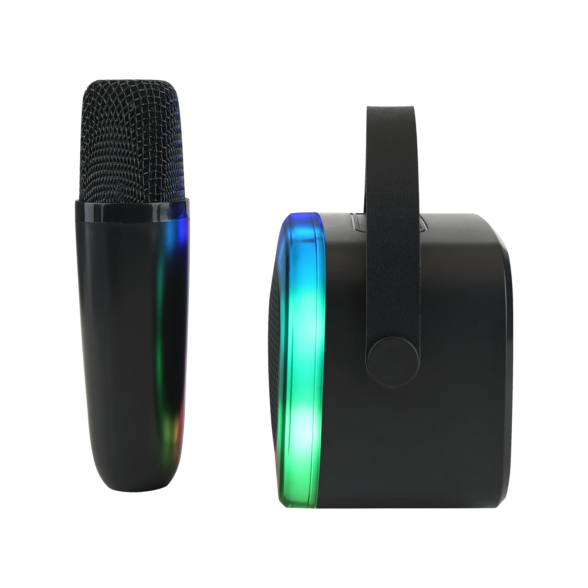 Altoparlante per karaoke con microfono wireless nero