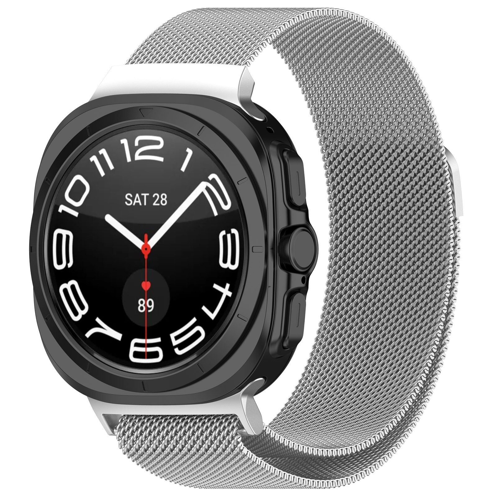 Cinturino in maglia milanese per Samsung Galaxy Watch Ultra 47mm, d'argento