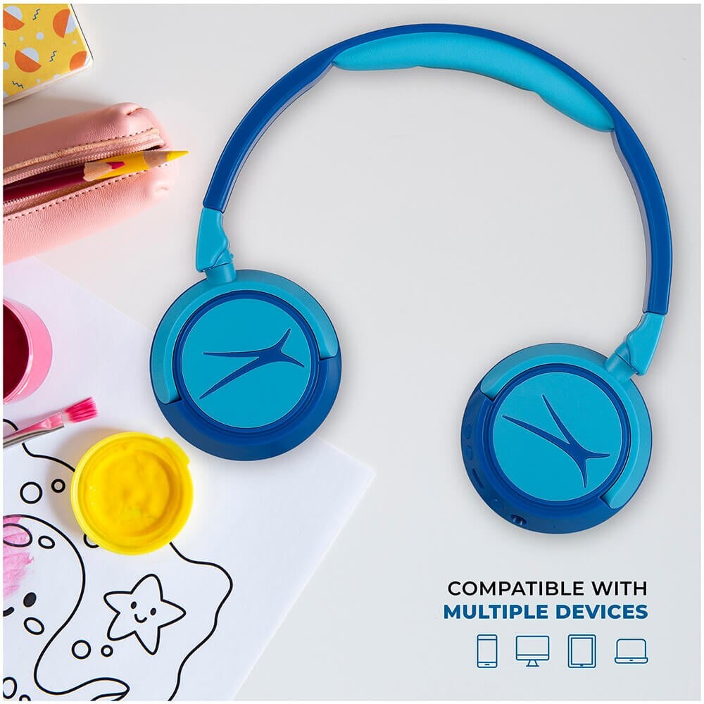 Cuffie wireless On-Ear per bambini 2-in-1, blu