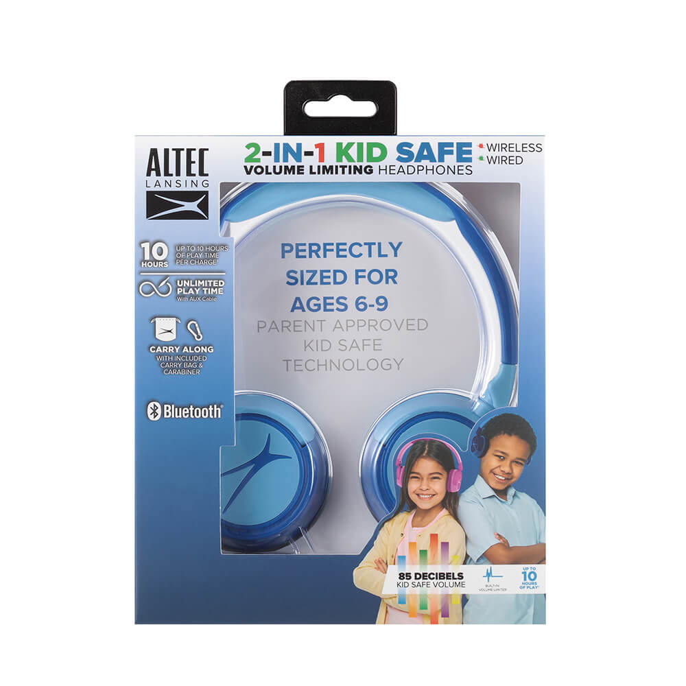 Cuffie wireless On-Ear per bambini 2-in-1, blu