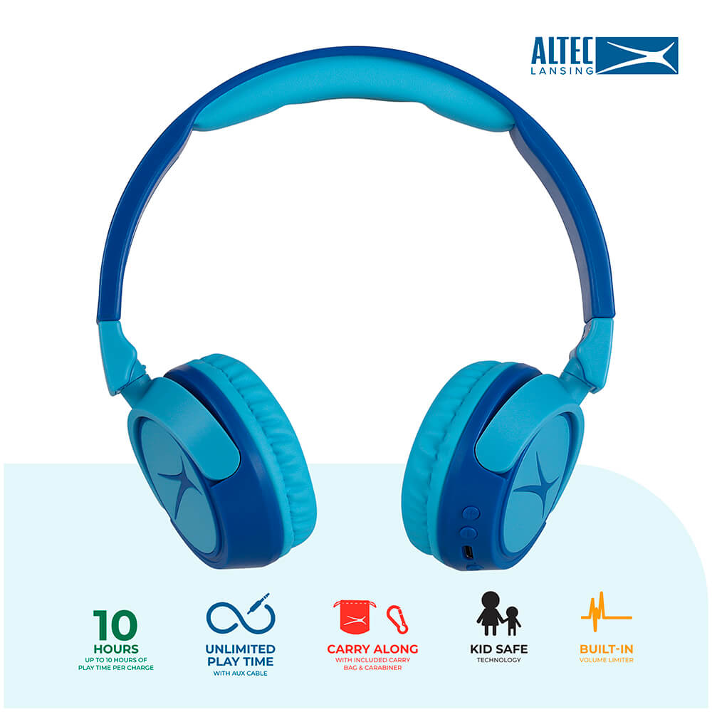 Cuffie wireless On-Ear per bambini 2-in-1, blu