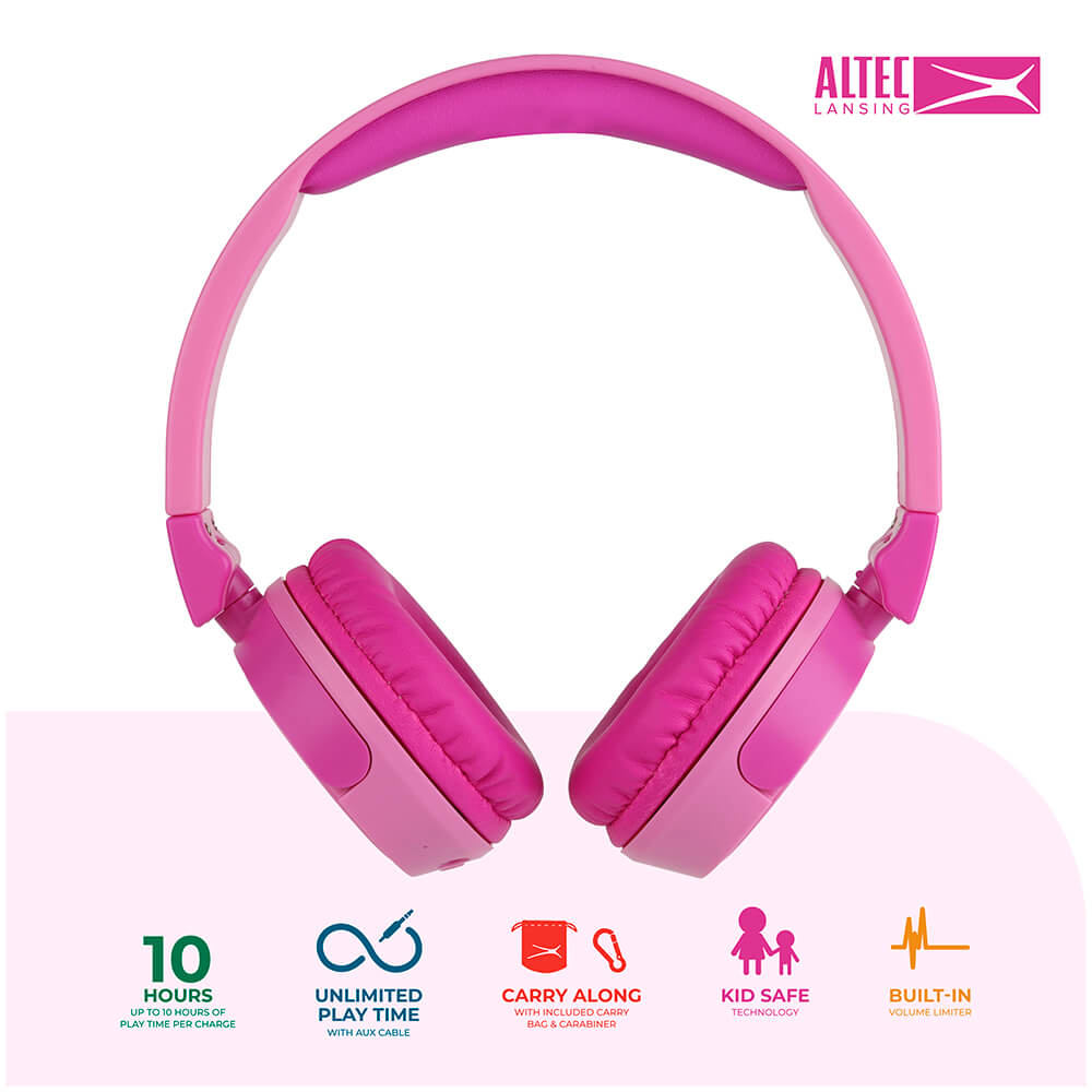 Cuffie wireless On-Ear per bambini 2-in-1, rosa