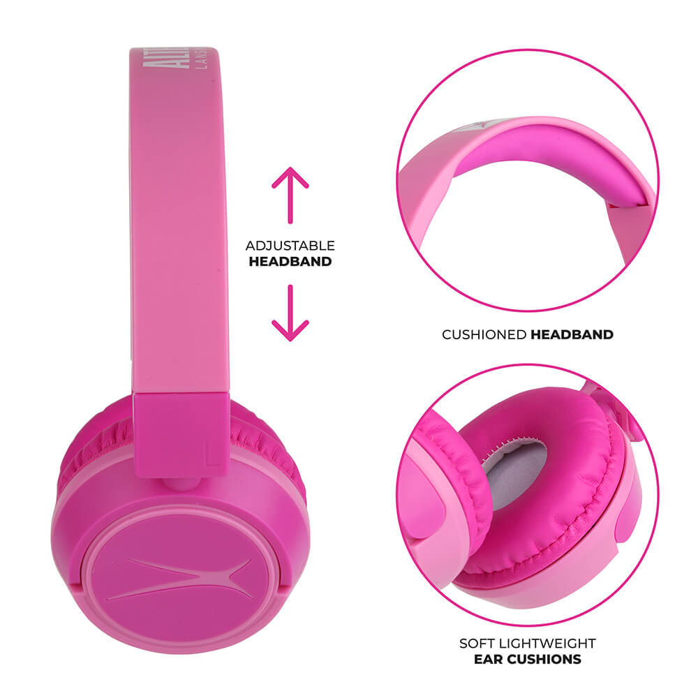 Cuffie wireless On-Ear per bambini 2-in-1, rosa