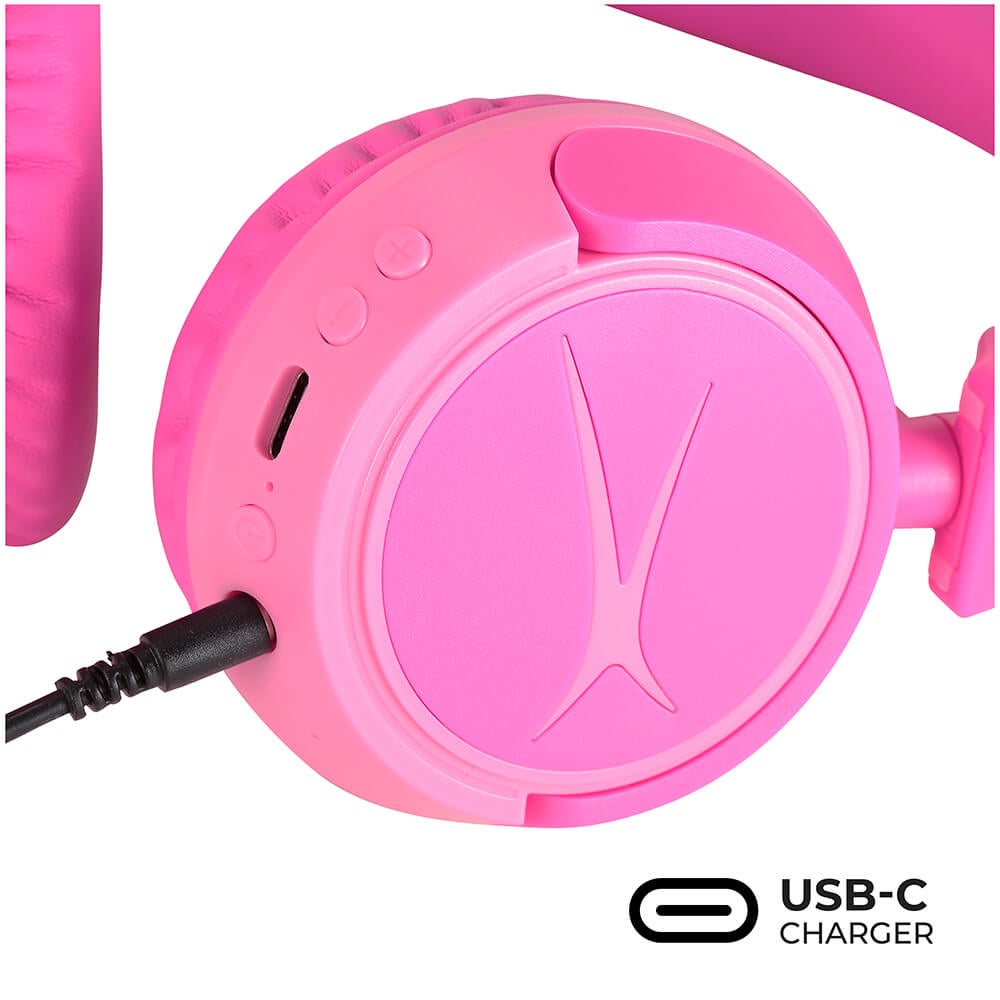 Cuffie wireless On-Ear per bambini 2-in-1, rosa