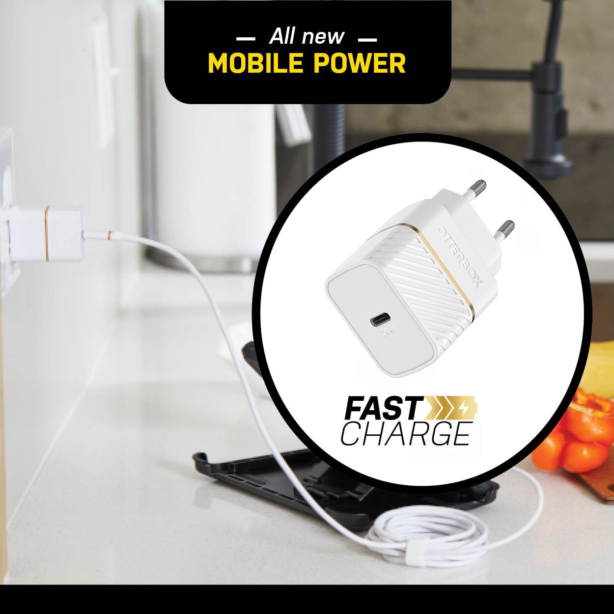 Caricabatterie USB-C Power Delivery 20W White