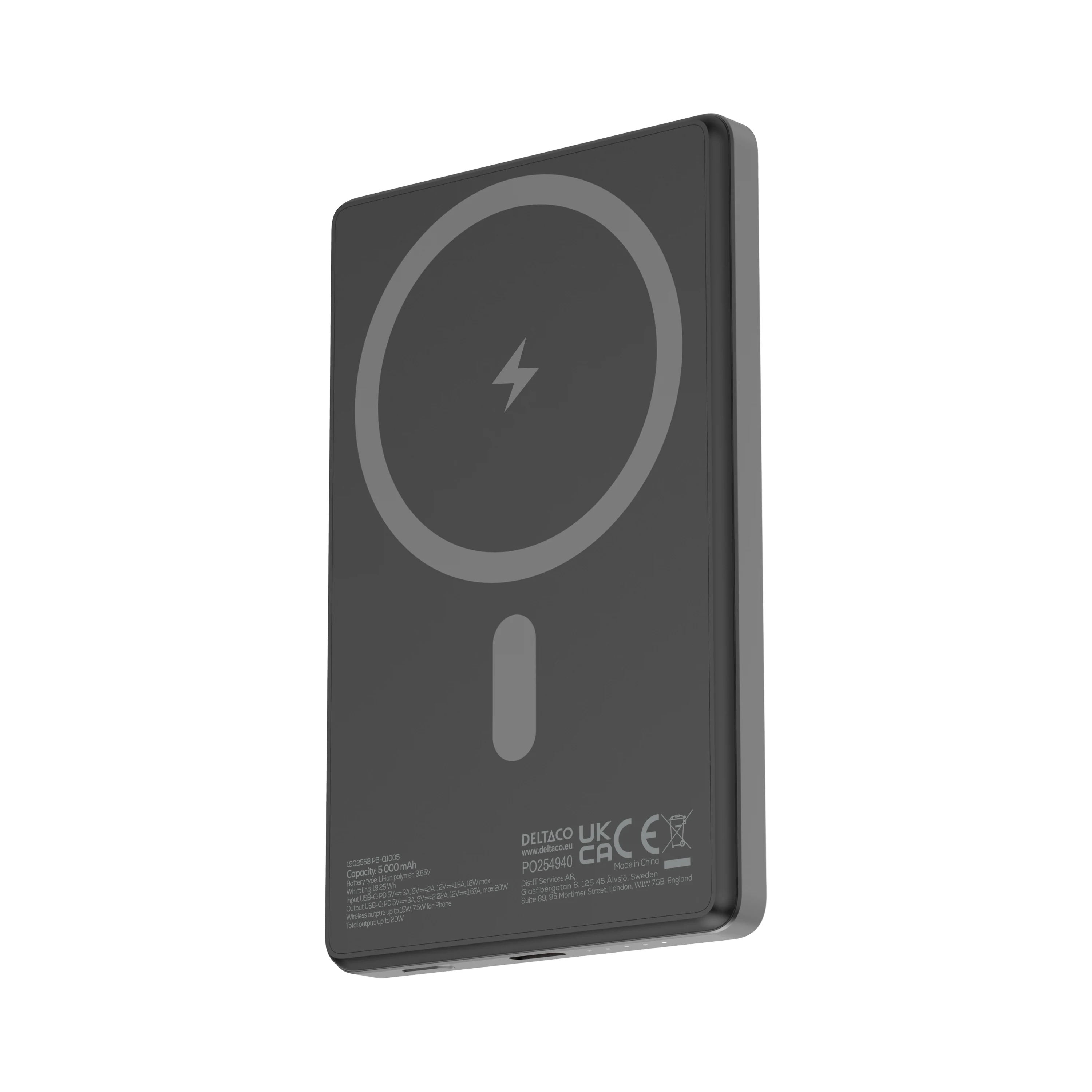 Powerbank wireless MagSafe 5000 mAh nero