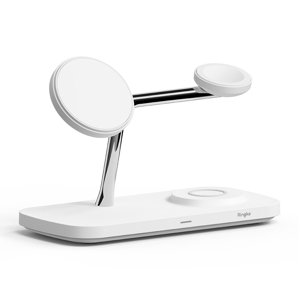 3-in-1 Wireless Charger Stand Qi2 MagSafe, bianco