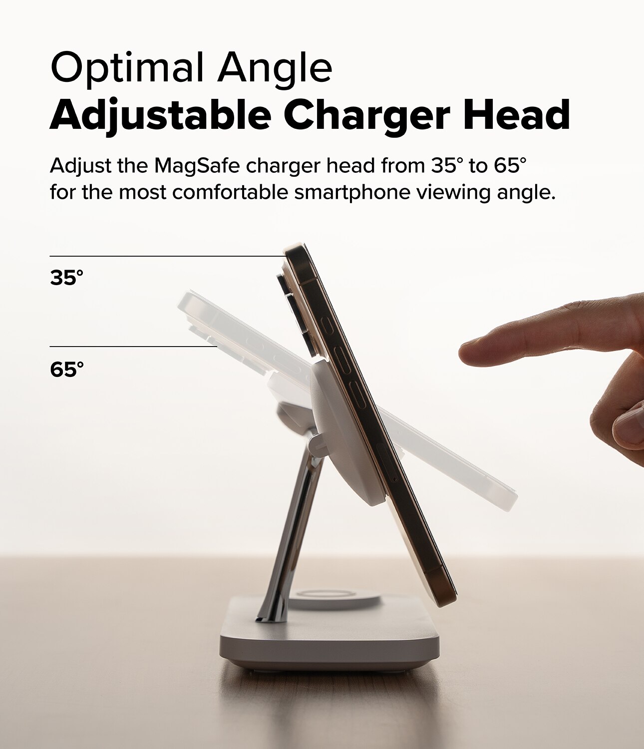 3-in-1 Wireless Charger Stand Qi2 MagSafe, bianco