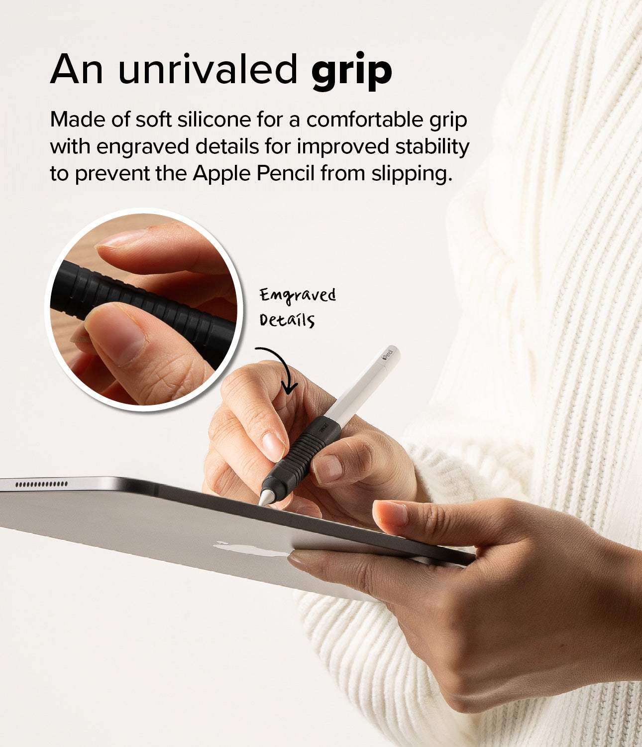 Silicone Grip Holder Apple Pencil, nero