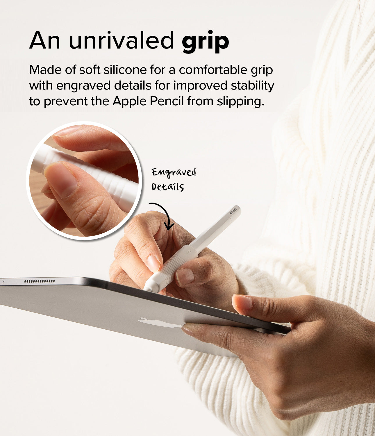 Silicone Grip Holder Apple Pencil, bianco