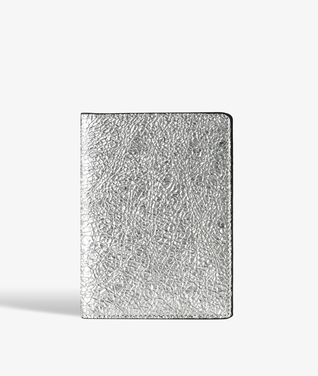 Custodia per passaporto Crushed Metallic Silver