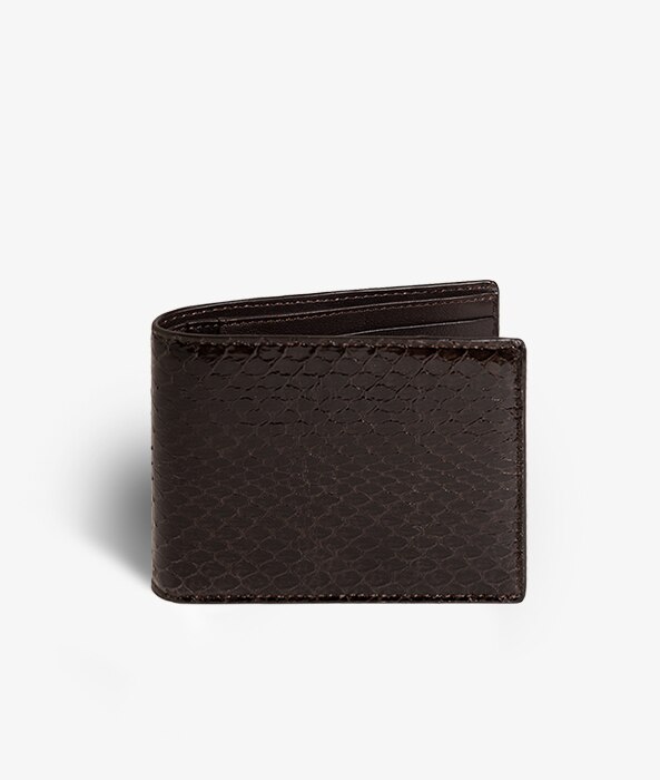 Uomo Wallet Real Water Snake Ebony