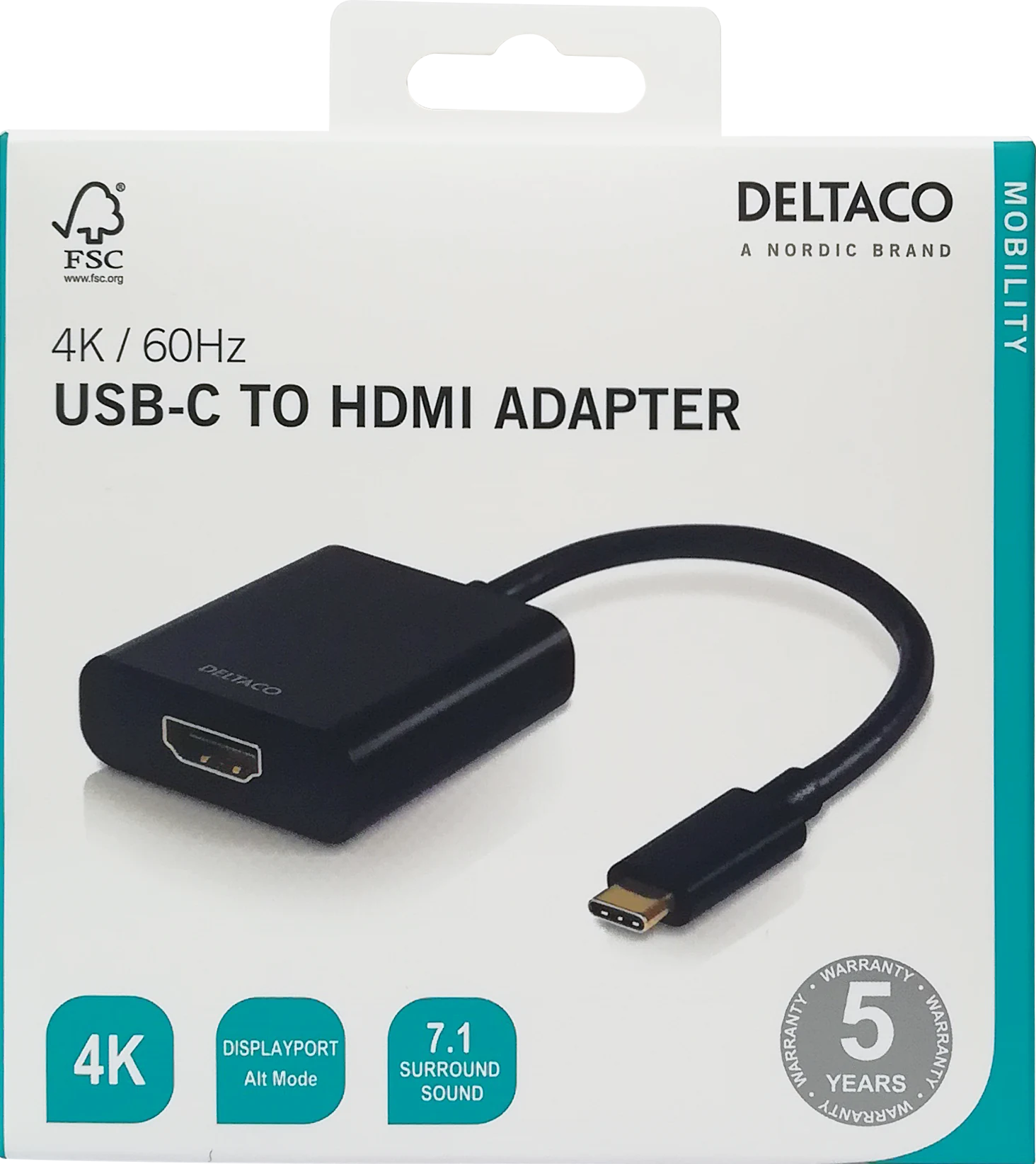 Adattatore da USB-C a HDMI  nero