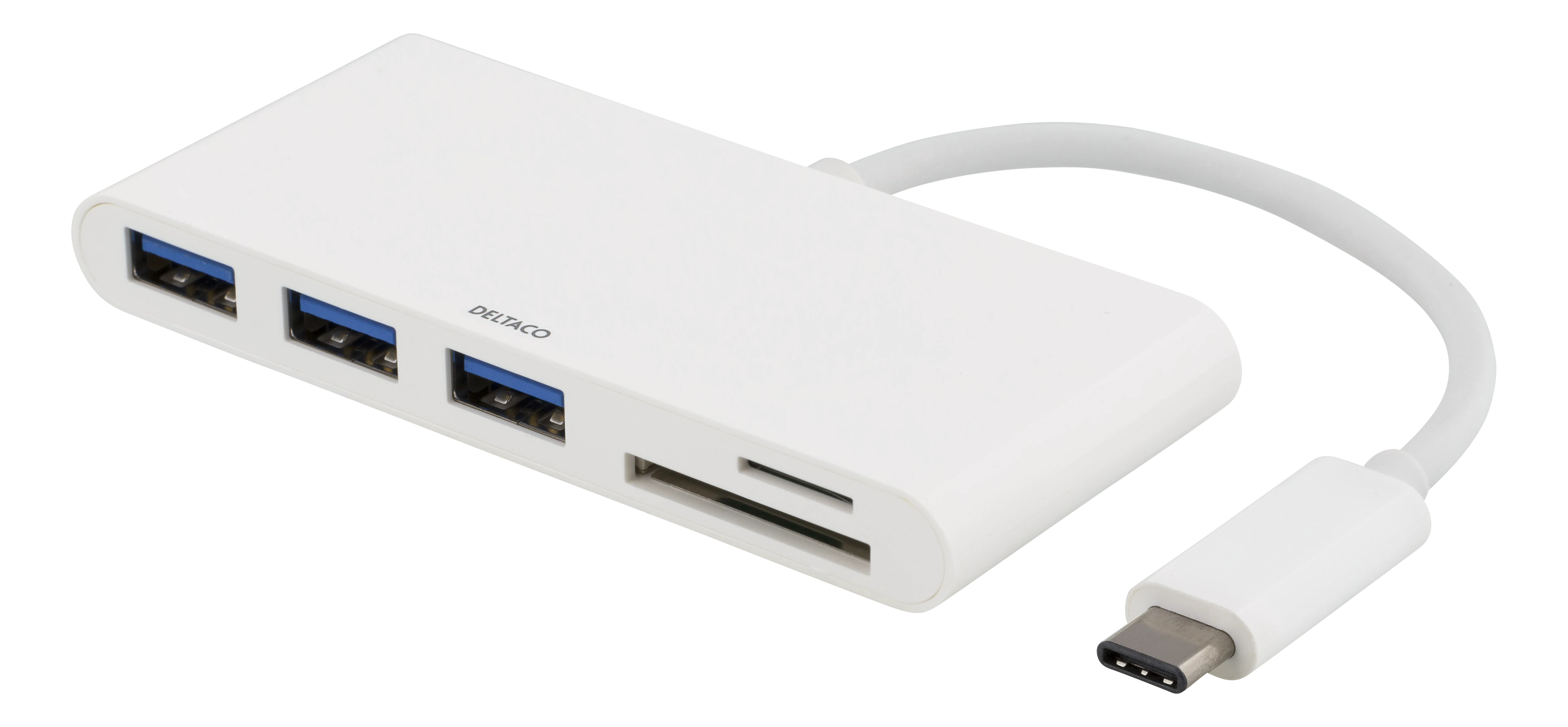 Hub USB-C 3x USB-A + SD/microSD bianco