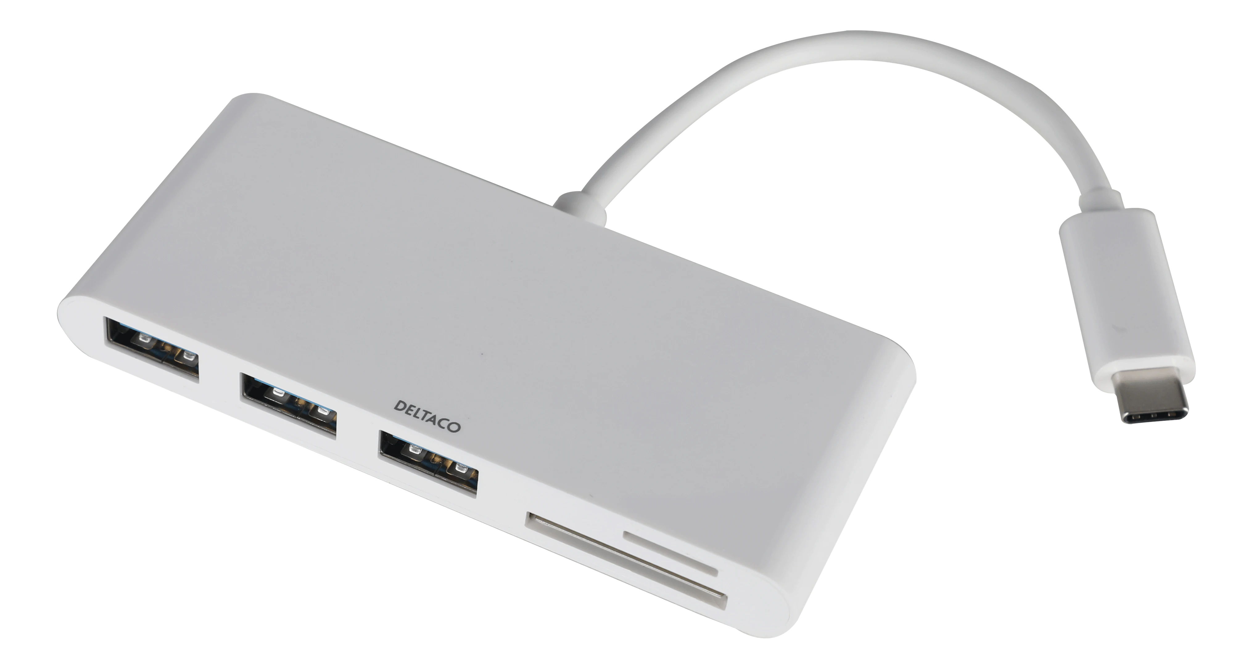 Hub USB-C 3x USB-A + SD/microSD bianco