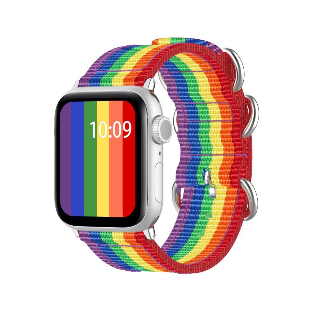 Cinturino in tessuto militare Apple Watch 45mm Series 8 Rainbow