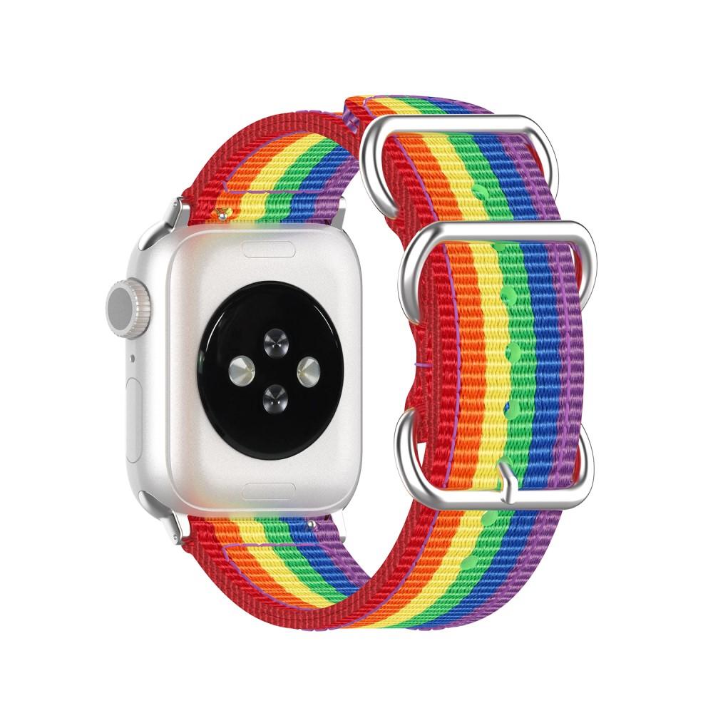 Cinturino in tessuto militare Apple Watch 45mm Series 8 Rainbow