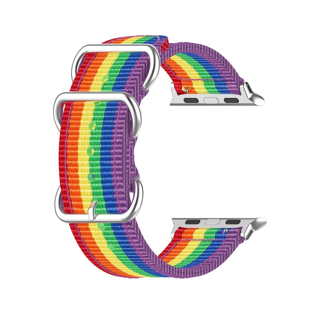 Cinturino in tessuto militare Apple Watch 45mm Series 8 Rainbow