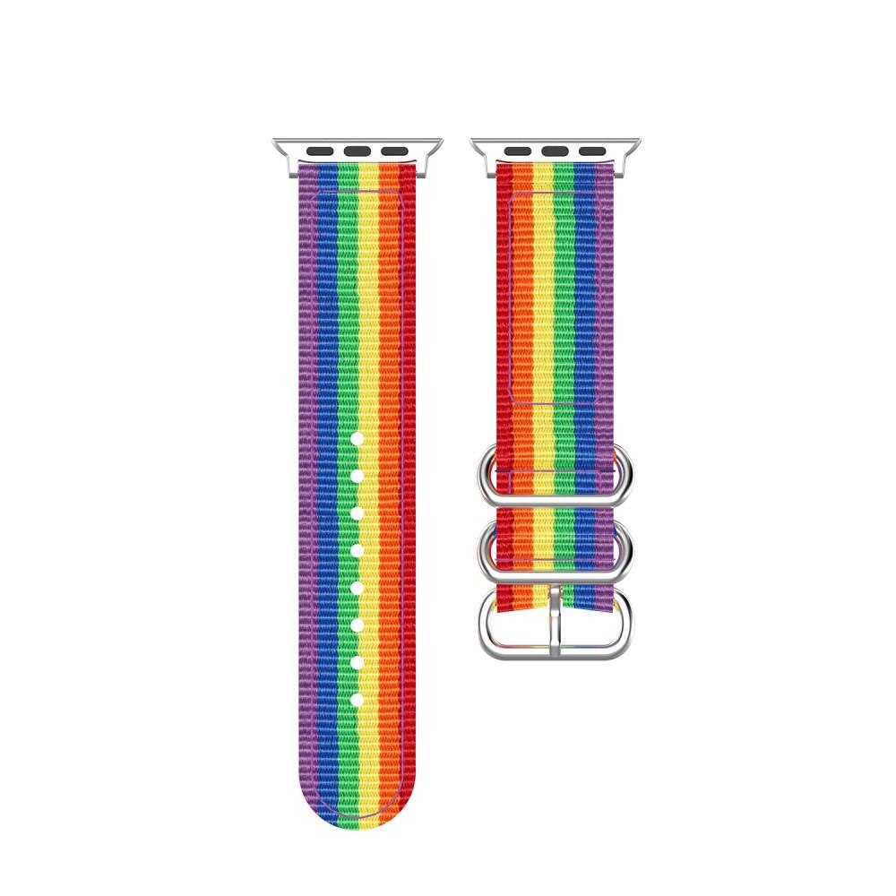 Cinturino in tessuto militare Apple Watch 45mm Series 8 Rainbow