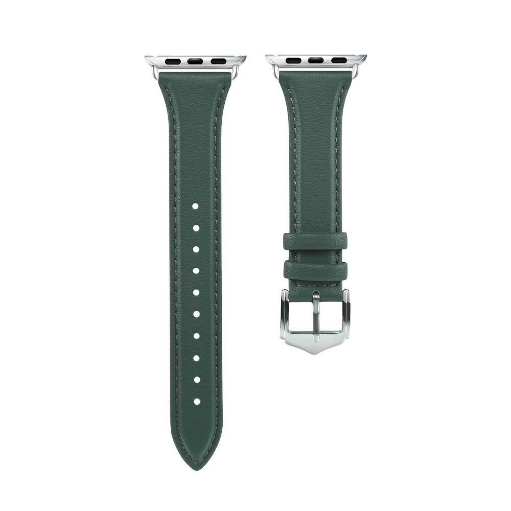 Cinturino sottile in pelle Apple Watch 45mm Series 8 Verde